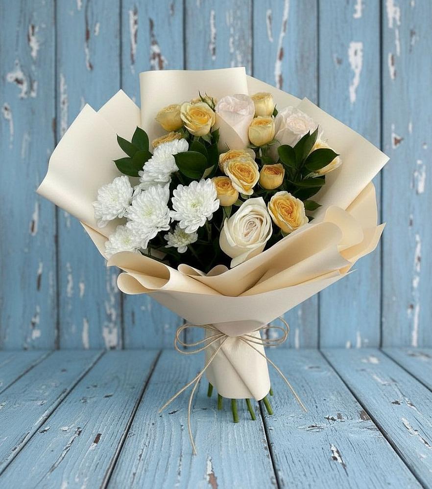 Букет цветов из: Розы и Хризантемы в Таксимо