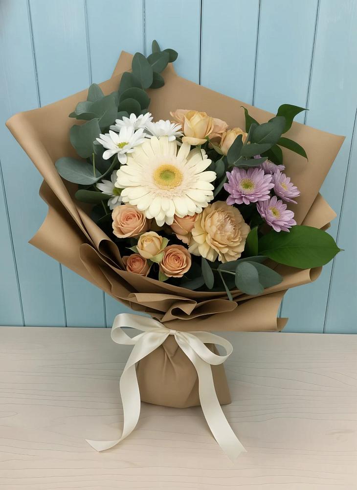 Букет цветов из: Герберы и Хризантемы в Таксимо