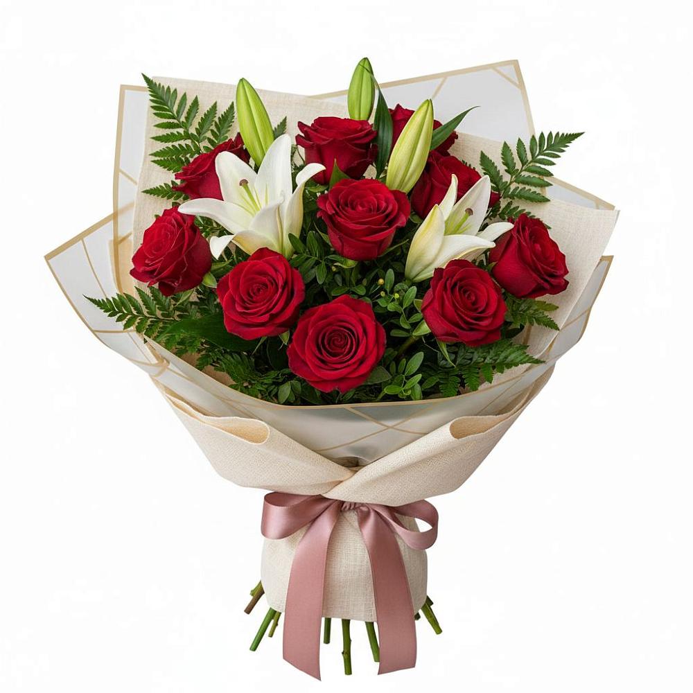 Букет цветов из: Лилии и Розы в Таксимо