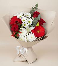 Букет цветов из:  Розы, Хризантемы, Герберы и Лилии в Таксимо