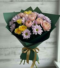 Букет цветов из:  Хризантемы и Розы в Таксимо