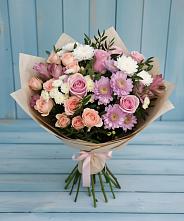 Букет цветов из:  Хризантемы, Розы и Альстромерии в Таксимо